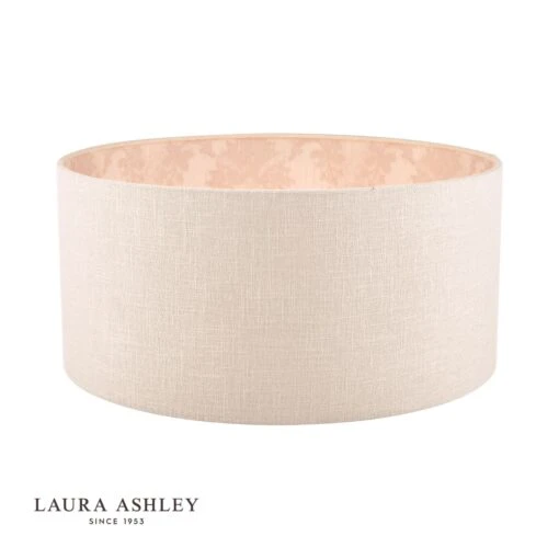 Laura Ashley Hazelton Drum Shade Silver/Pink 45cm/18 Inch