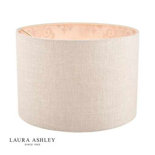 Laura Ashley Hazelton Drum Shade Silver/Pink 30.5cm/12 Inch