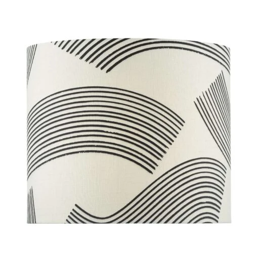 Miho Cream And Black Patterned Linen Shade 34cm