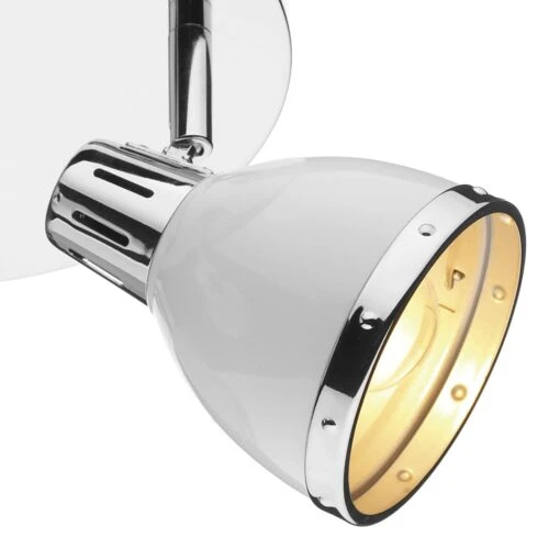 Osaka 3 Light Plate Spotlight White Polished Chrome