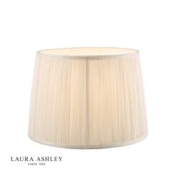 Laura Ashley Hemsley Pleated Silk Empire Drum Shade Cream 30cm/12 Inch