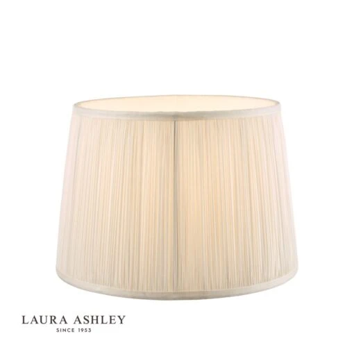 Laura Ashley Hemsley Pleated Silk Empire Drum Shade Cream 20cm/8 Inch