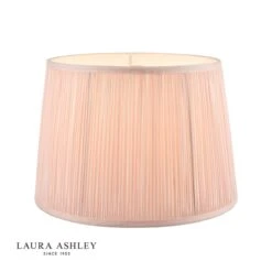 Laura Ashley Hemsley Pleated Silk Empire Drum Shade Pink 25cm/10 Inch