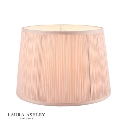 Laura Ashley Hemsley Pleated Silk Empire Drum Shade Pink 25cm/10 Inch